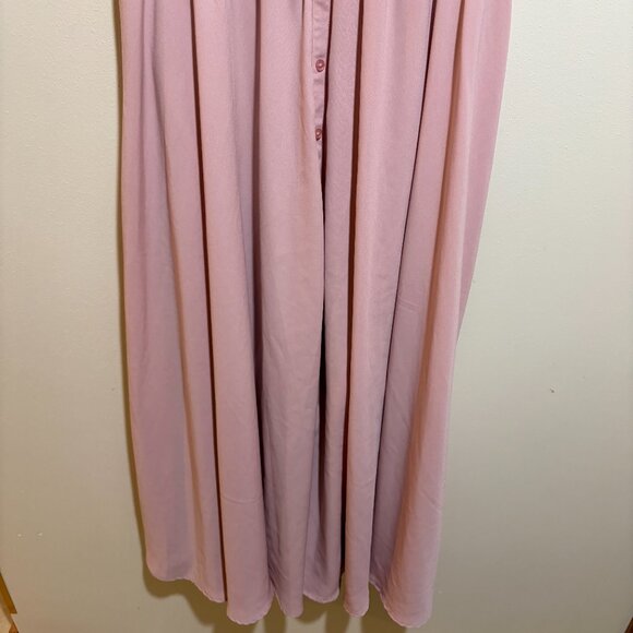 JessaKae Adelaide Smocked Maxi Dress Pink Button Front - Picture 5 of 10